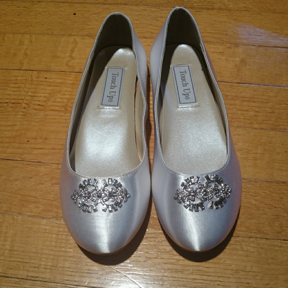 Silver-white Prom Ballerinas